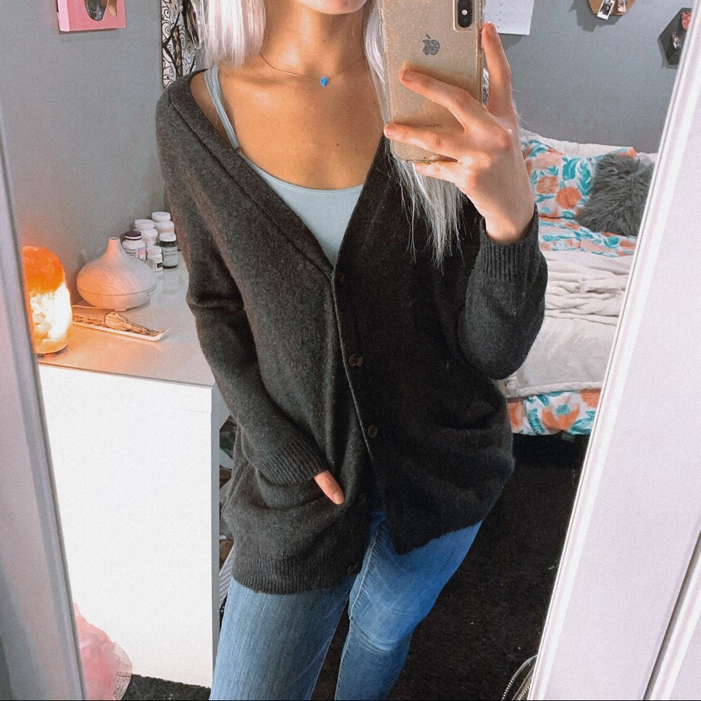 H&M | Charcoal Button Up Cardigan